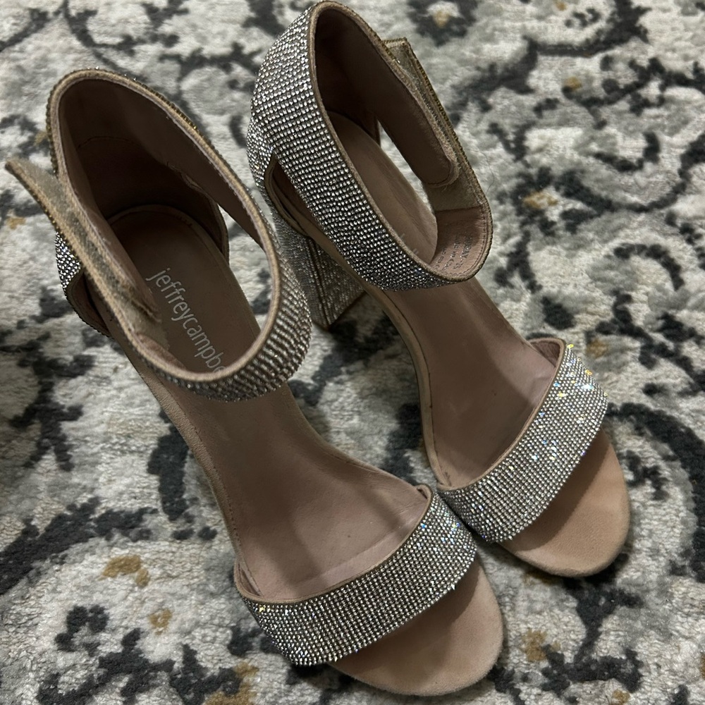 Jeffrey Campbell Silver Rhinestone Women's Heels
